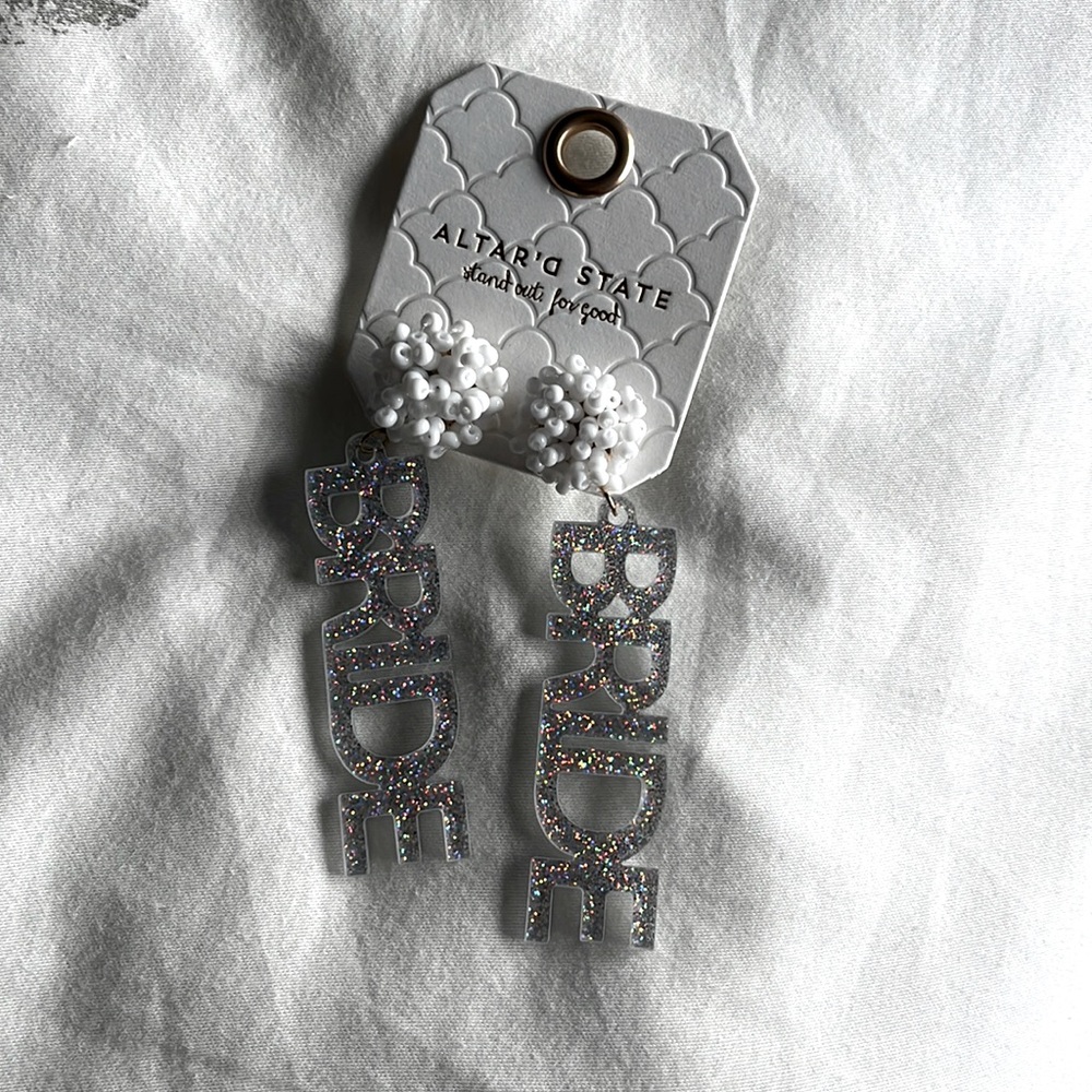 BRIDE earrings. Never worn. Original price $20 asking $15